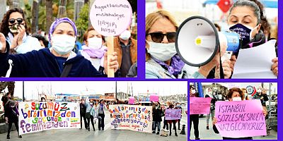 Kadınlar meydanlarda “İstanbul Sözleşmesi Bizim” eylemi yaptılar