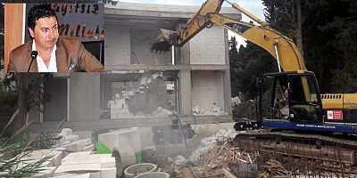 Bodrum’da üç yüzme havuzu bulunan kaçak villa yıkıldı