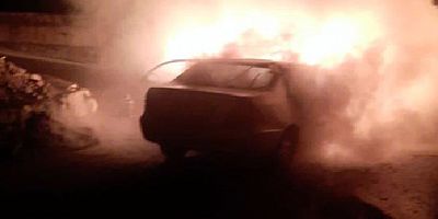 Yakaköy’de otomobil yandı