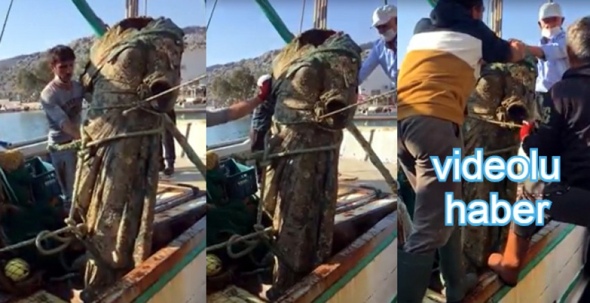 Bodrumlu balıkçıların ağına Helenistik döneme ait heykel takıldı