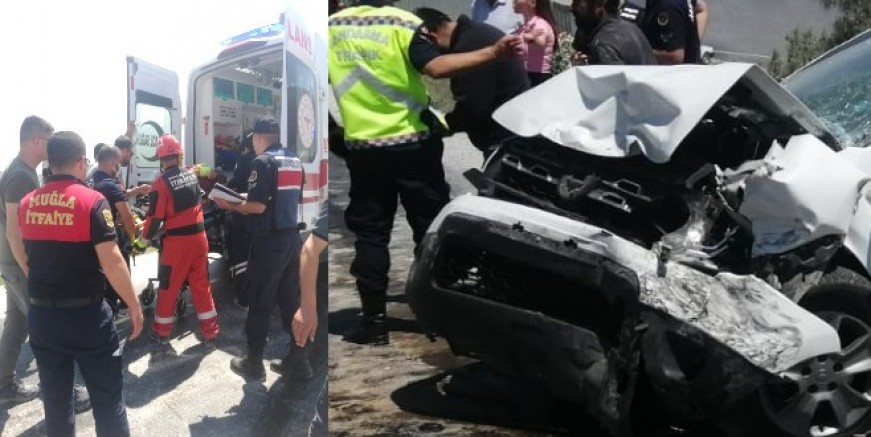 Bodrum’da iki otomobil kafa kafaya çarpıştı,1 kişi öldü 3 kişi yaralandı