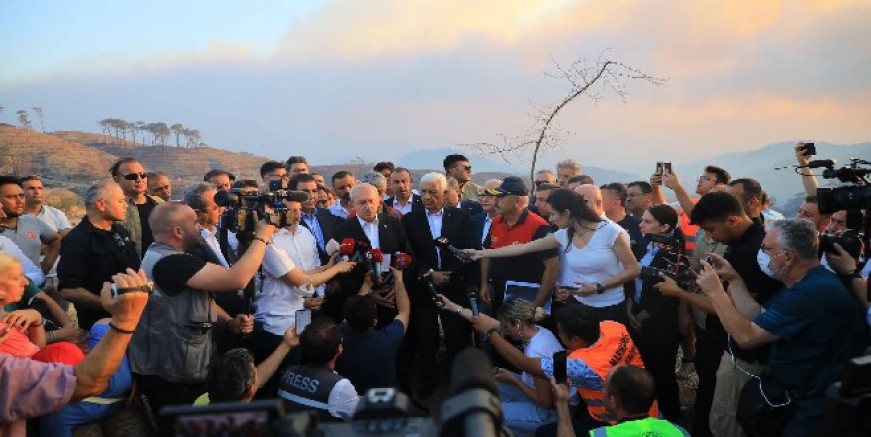CHP Lideri Kılıçdaroğlu Marmaris yangın bölgesinde