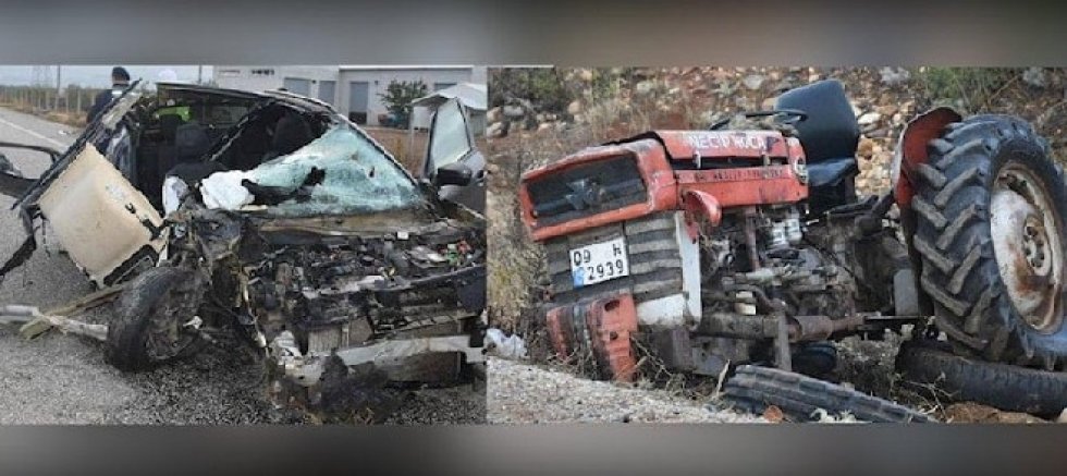 Otomobilin çarptığı  traktörün kadın sürücüsü yaşamını yitirdi