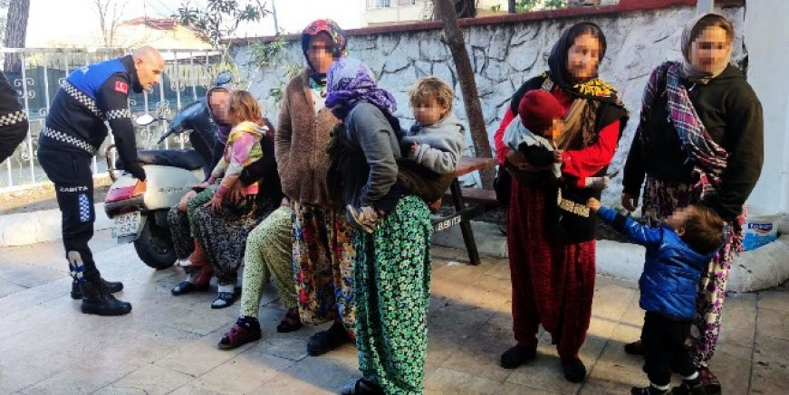 Milas’ta dilenci operasyonu 7’si çocuk 17 kişi yakalandı