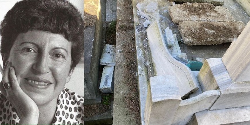 Şadan Gökovalı’nın manevi annesi Azra Erhat’ın mezarlığı tahrip edildi