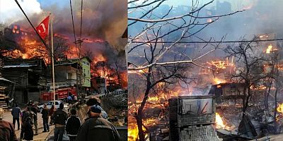 50 ev yandı, yangın büyüyor!