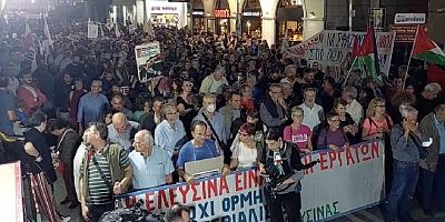 ABD’nin Girit ve Yunanistan’ın askeri üslerine uçak ve silah yığmaya başlaması protesto edildi