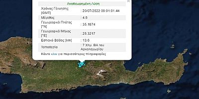 Akdeniz’deki Girit Adası 4.6 ile sarsıldı