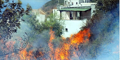 Bitez'de makilik yangını evleri yakıyordu