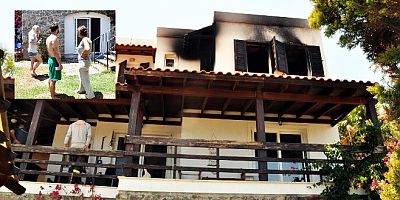 Bitez'de yanan mum villada yangın çıkarttı  korku dolu anlar yaşandı
