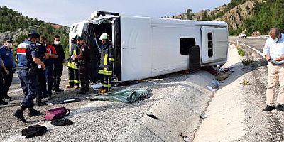 Bodrum’a lösemili öğrencileri tatile  getiren otobüs devrildi 4’ü ağır 15 yaralı