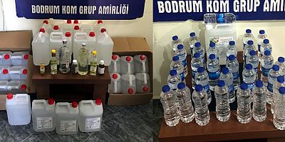 Bodrum’da 300 litre sahte alkol ve silah ele geçirildi