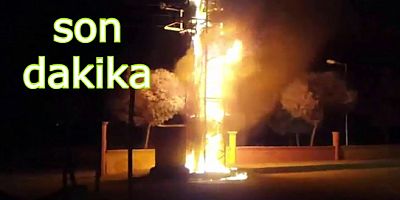 Bodrum’da Trafo patladı elektrikler gitti