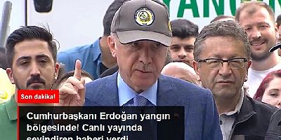 Cumhurbaşkanı Erdoğan yangın bölgesinde! Yangın büyük oranda kontrol altında