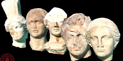 Datça Knidos'ta  2 bin yıllık mermer heykel başları bulundu
