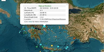 Eğriboz adasında 4.9 luk deprem korkuttu