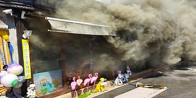 Gündoğan’da oyuncakçı dükkanı yandı, 2 dükkan hasar gördü