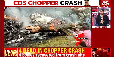 Hindistan Genelkurmay Başkanı’nı taşıyan helikopter düştü