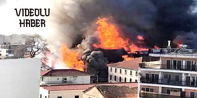 İskeçe şehir merkezinde büyük yangın, çevre binalar boşaltılıyor