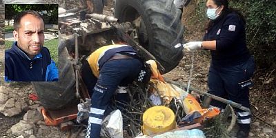 Karayolunda devrilen traktörün sürücüsü yaşamını yitirdi