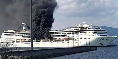 Lüks yolcu gemisinde yangın çıktı