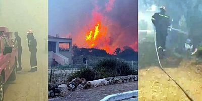 Midilli Adası alev alev yanıyor, bir köy boşaltıldı