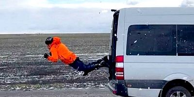 Rus dublör 80 km hızla giden minibüsün içinden geçti