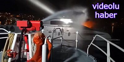 Türkbükü'nde yanan motor yattaki personel son anda kurtarıldı