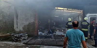 Yakaköy’de inşaat deposu yandı, heyecanlı anlar yaşandı