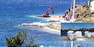 Yalıkavak' da  denizi mermer tozu ile dolduran şirkete 400 bin TL.ceza