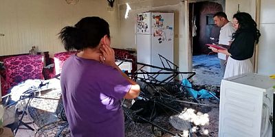 Yangında zarar gören ailelere belediye sahip çıktı