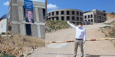 Yeni Bodrum Devlet Hastanesi inşaatında  pankart gerginliği