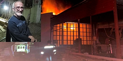 Mumcular Yeniköy’de tekne yapım atölyesi  yandı bir kişi yaşamını yitirdi
