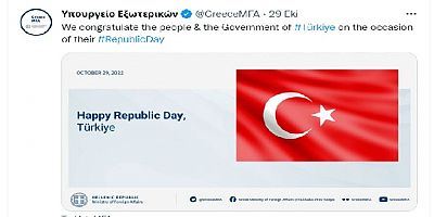 Yunanistan'dan 29 Ekim Cumhuriyet Bayramı kutlaması