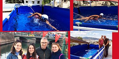 Yüzerek Manş Denizini geçecek Türkoğlu, evinin terasındaki 3 metrelik havuzda hazırlanıyor