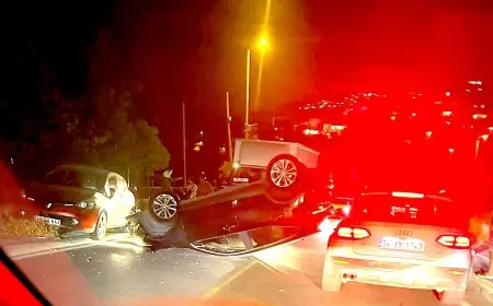 Ana Caddede Sürat yapınca İki Takla Attı