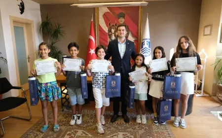 Çocuklardan Belediye Başkanı Mandalinci’ye ziyaret