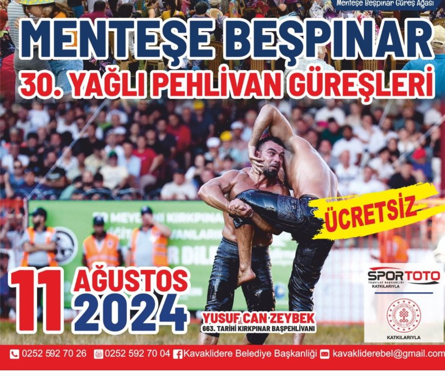 30. Menteşe Beşpınar Yağlı Pehlivan Güreşleri Başlıyor