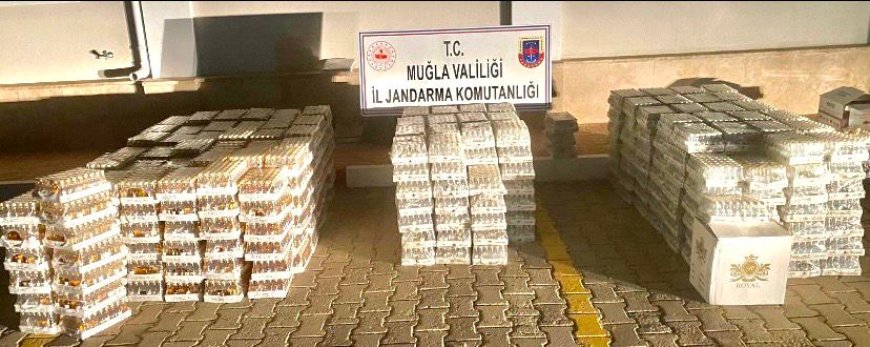 Turistik ilçede 27 bin şişe kaçak içki ele geçirildi
