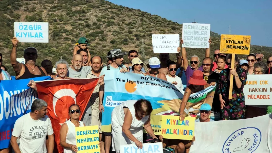 Gerenkuyu halk plajında Limak’ın yapacağı otele işgal protestosu