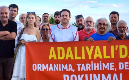 Bakan Ersoy'un Adalıyalı'da yapacağı turizm tesisi projesine tepki gösterdiler