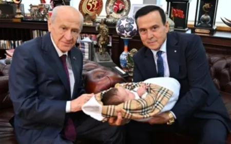 64 yaşında baba olan Yakup Kürşad Yılmaz, Devlet Bahçeli'yi ziyaret etti