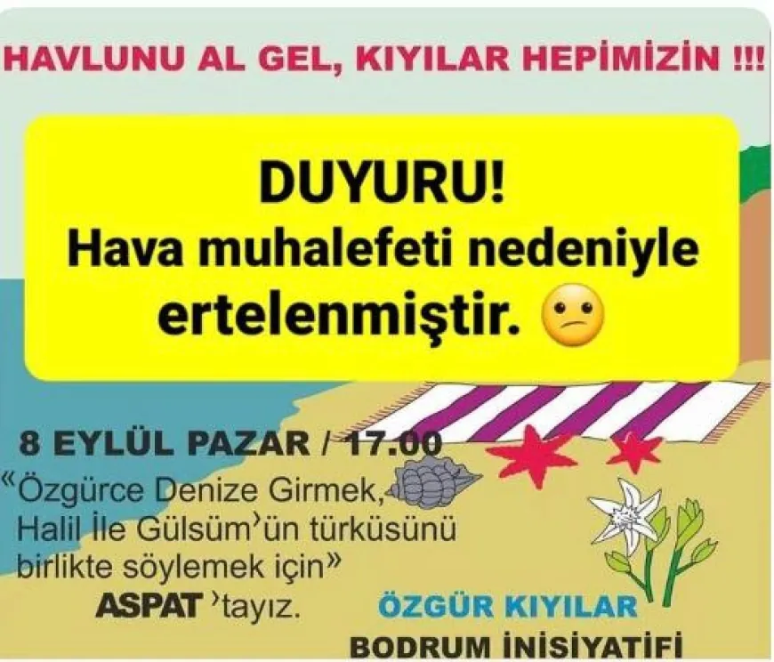 Özgür Kıyılar'ın bugün Aspat'ta yapacağı eylem iptal edildi.