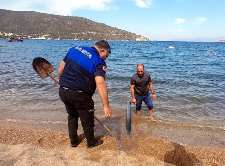 Torba’da 1.Derece Arkeolojik Sit Alanı ve Mavi bayraklı koyda denizin içine atıksu borusu döşediler