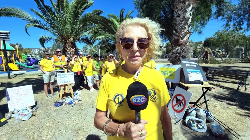 Missgibi 1 Bodrum yine farkındalık yarattı, topladıkları izmaritlerle sahilde sergi açtılar