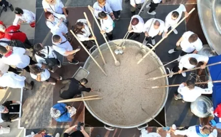 Festivalde 5 bin kişilik keşkek yapıldı