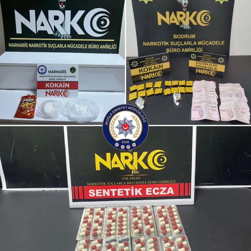 Bodrum, Marmaris ve Dalaman’da uyuşturucu operasyonu