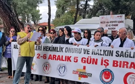Muğla’da aile hekimleri greve başladı “Sağlıkta ticaret ölüm getirir” “Aile hekimliği eziyete dönüştü”