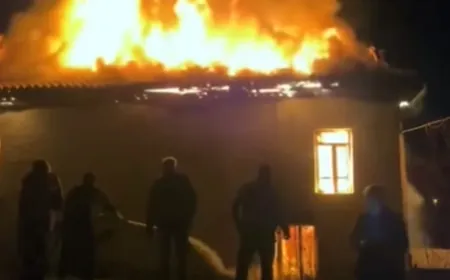 Baca temizliği yaparken yanan evde yaşlı çift yaşamını yitirdi