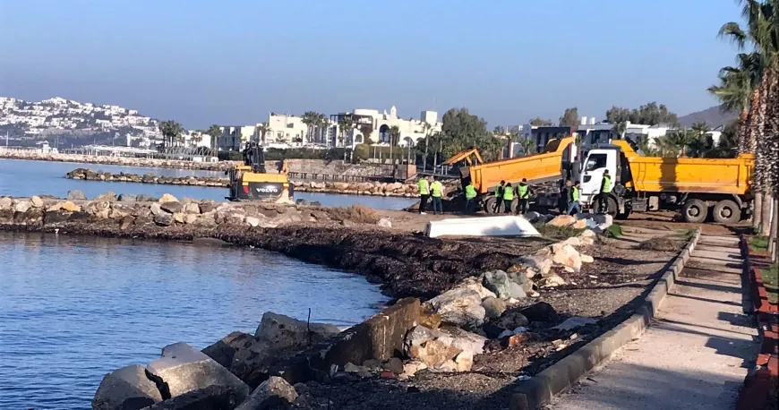 Turgutreis Halk Plajı’nda liman inşaatı başladı, Bodrumlular ayaklandı